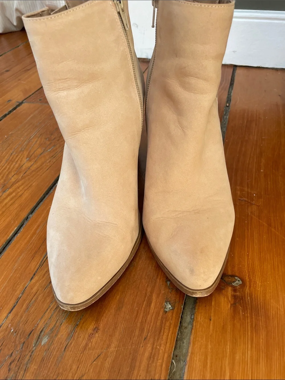 Aldo Women's Neutral Tan Suede Ankle Booties with Side Lace Detail